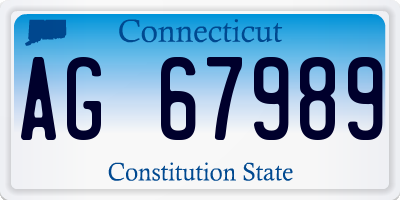 CT license plate AG67989