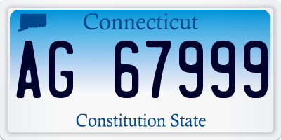 CT license plate AG67999