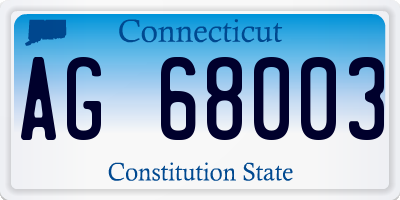 CT license plate AG68003
