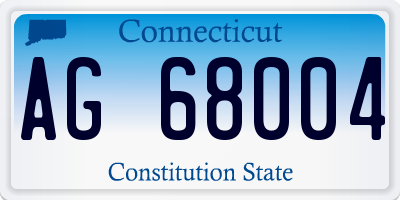 CT license plate AG68004