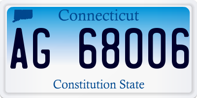 CT license plate AG68006