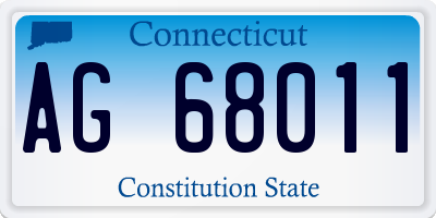 CT license plate AG68011