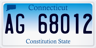 CT license plate AG68012