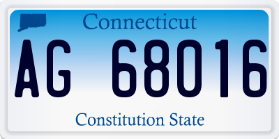 CT license plate AG68016