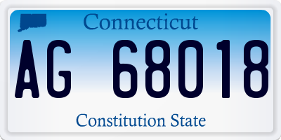 CT license plate AG68018