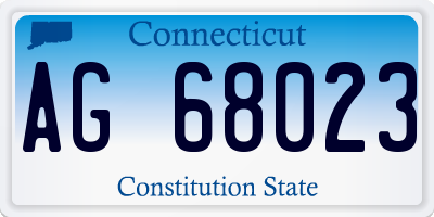 CT license plate AG68023