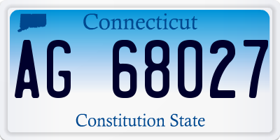 CT license plate AG68027