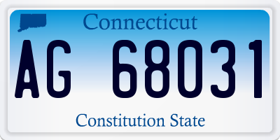 CT license plate AG68031