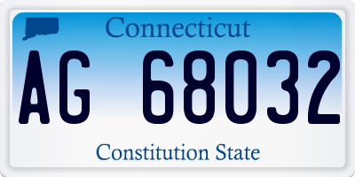 CT license plate AG68032