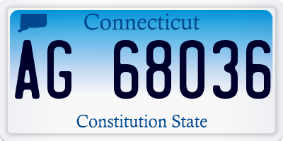 CT license plate AG68036