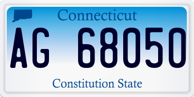 CT license plate AG68050