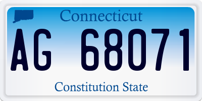 CT license plate AG68071