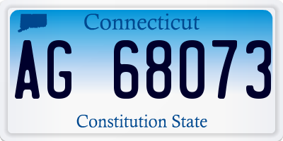 CT license plate AG68073