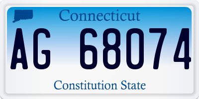 CT license plate AG68074
