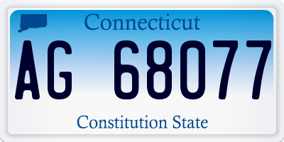CT license plate AG68077