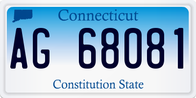 CT license plate AG68081