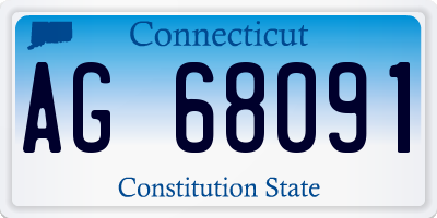 CT license plate AG68091