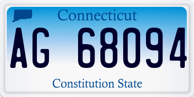 CT license plate AG68094