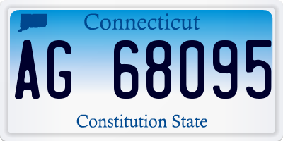 CT license plate AG68095