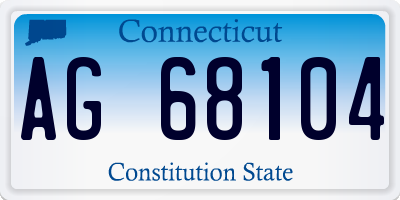 CT license plate AG68104