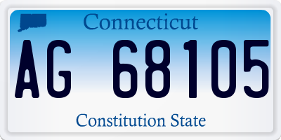 CT license plate AG68105