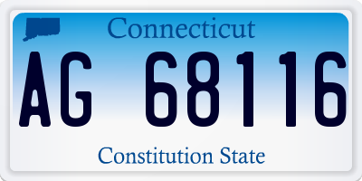 CT license plate AG68116