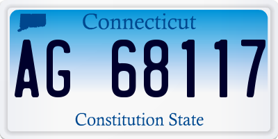 CT license plate AG68117