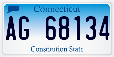 CT license plate AG68134