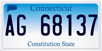 CT license plate AG68137