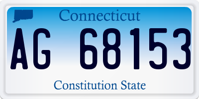 CT license plate AG68153