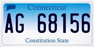 CT license plate AG68156
