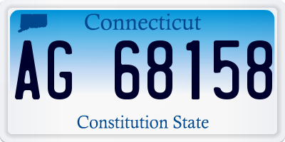 CT license plate AG68158