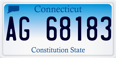 CT license plate AG68183