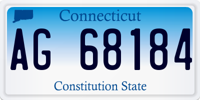 CT license plate AG68184