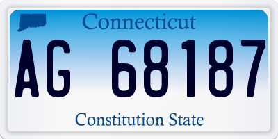 CT license plate AG68187