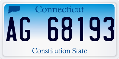 CT license plate AG68193