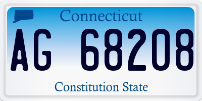CT license plate AG68208