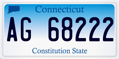 CT license plate AG68222