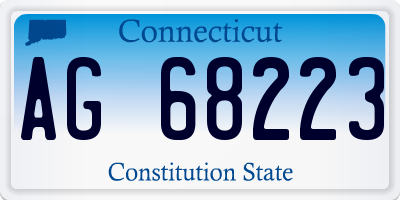 CT license plate AG68223