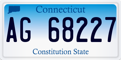 CT license plate AG68227