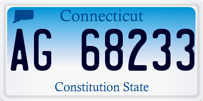 CT license plate AG68233