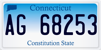 CT license plate AG68253