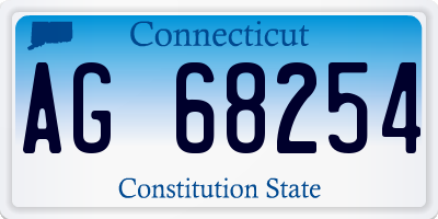 CT license plate AG68254