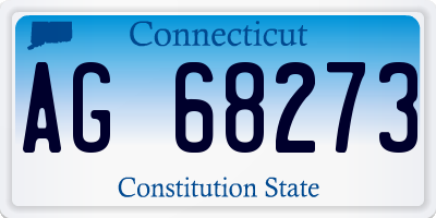 CT license plate AG68273