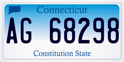 CT license plate AG68298