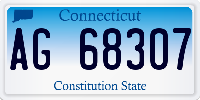 CT license plate AG68307
