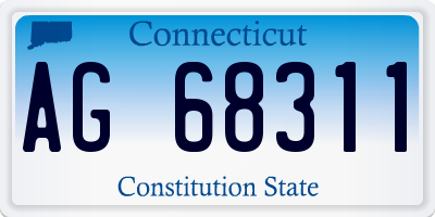 CT license plate AG68311