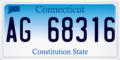 CT license plate AG68316