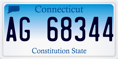 CT license plate AG68344