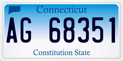 CT license plate AG68351